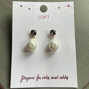 New LOFT Faux Pearl Drop Earrings